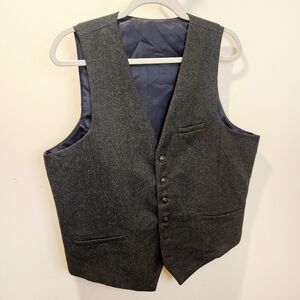 VABOOM Gray Tweed Vest with Button Closure Size L